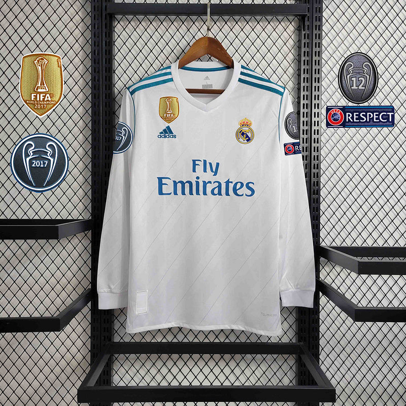 Real Madrid Home Jersey 17/18 Retro Long Sleeve